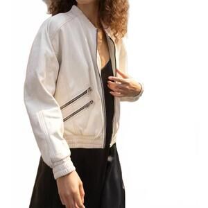 NEW MAURITIUS hariet leather jacket in offwhite